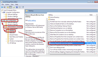 HowTo Remove Recycle Bin from Desktop