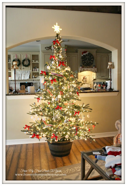 Faux Wood Barrel-Christmas Tree Stand-French Farmhouse-Farmhouse Christmas Tree-From My Front Porch To Yours