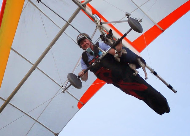 El perro volador que curó a su dueño la ansiedad