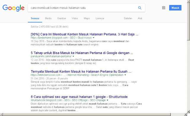 cara membuat konten menjadi nomor satu di Google