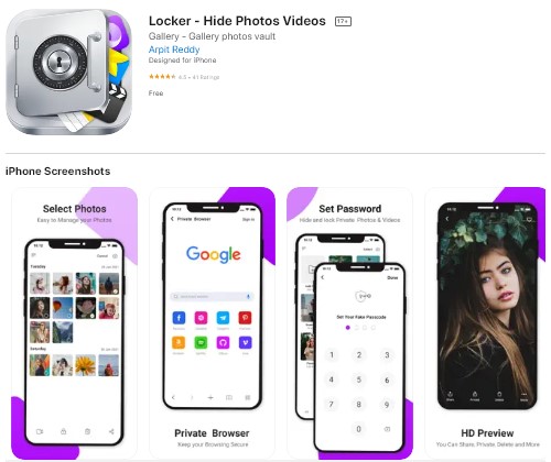 application to hide photos on iphone: locker hide photos videos