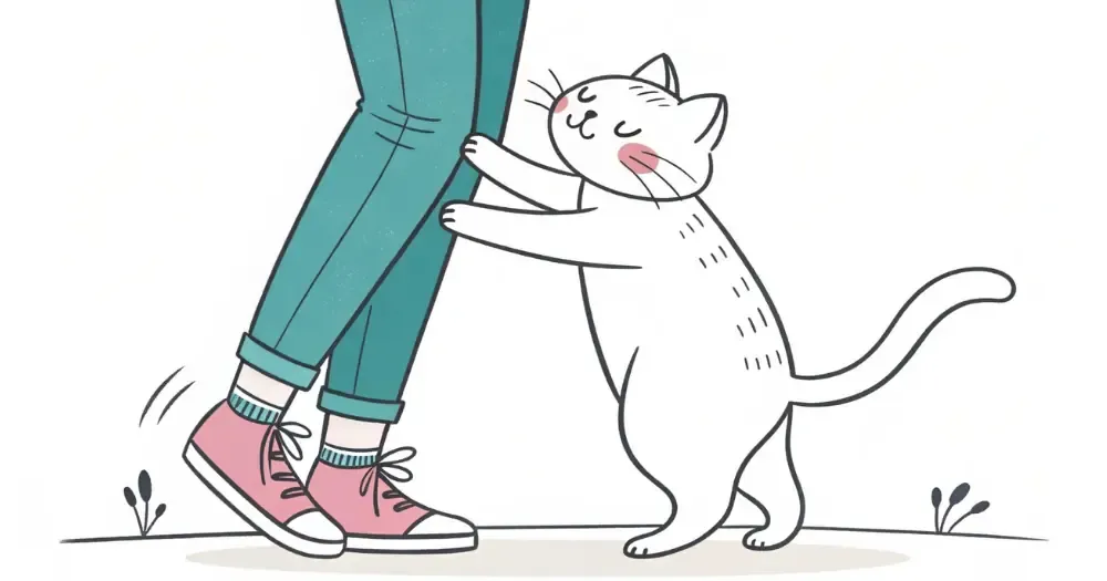 家族と抱き合う猫