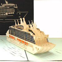 3D Klappkarte mit Kreuzfahrtschiff