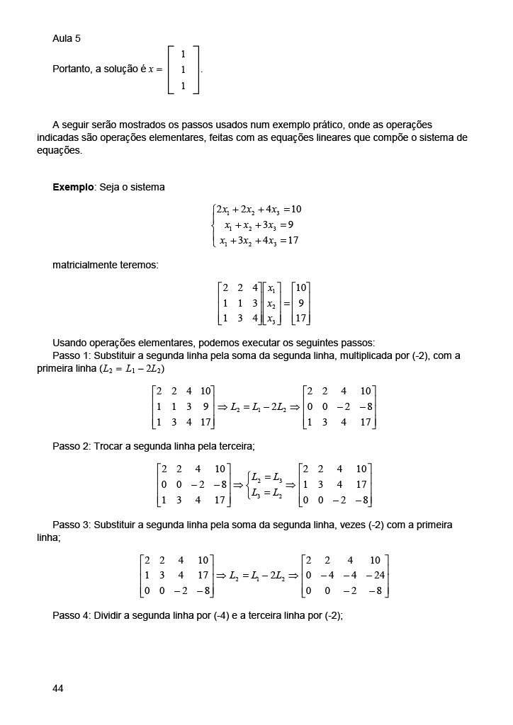 característica de uma matriz