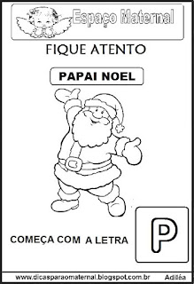 Pintar letra inicial Papai noel