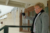 country girl Janet Chester Bly with icycles