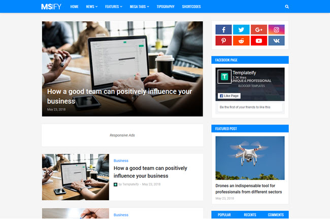 Msify Blogger Template  