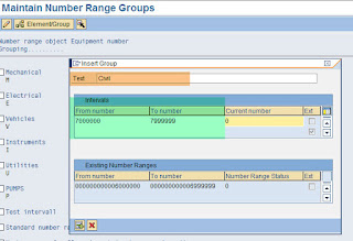 SAP PM Equipment- MaintainNumber Range Groups