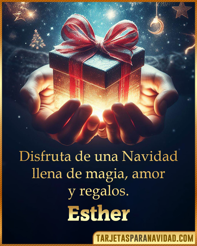 Tarjetas de Feliz Navidad Esther