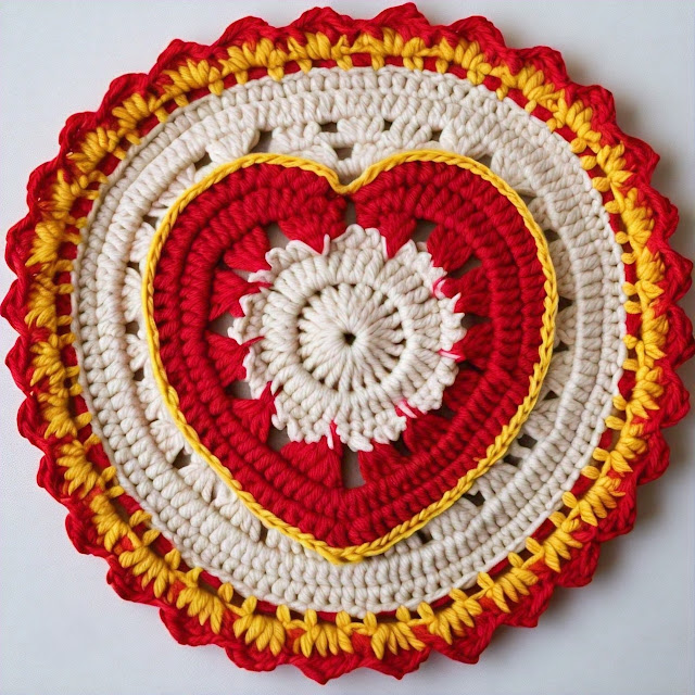 Free Crochet Heart Coaster Pattern