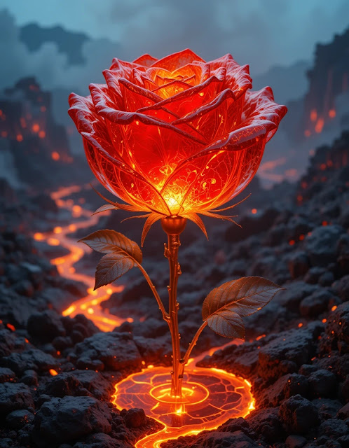 Rose of fire and lava