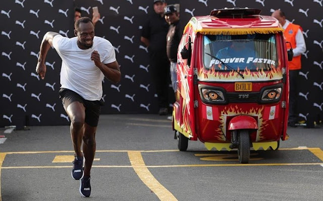 LATINOAMÉRICA: Usain Bolt participó en una colorida carrera de exhibición contra un mototaxi en Perú.