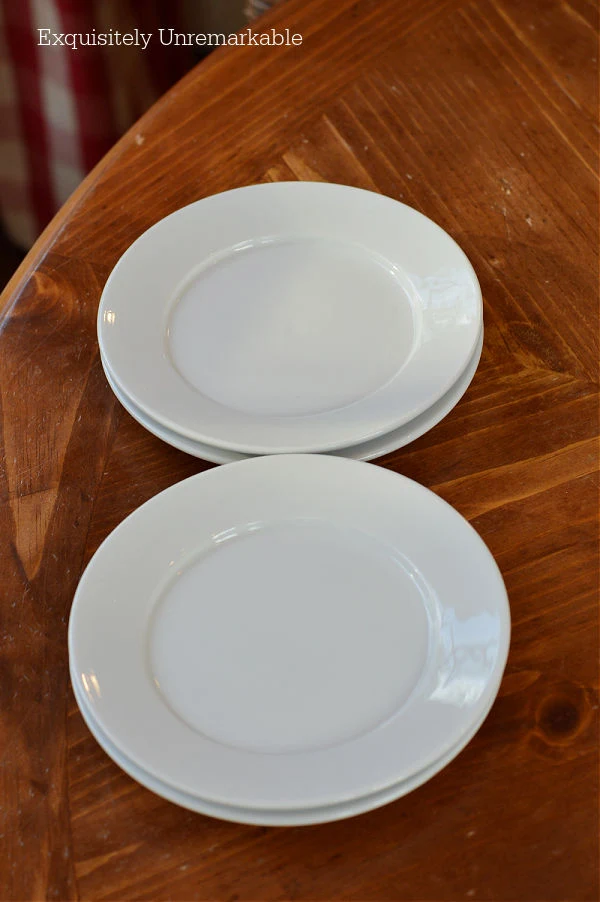 Tiny White Crate and Barrel Plates