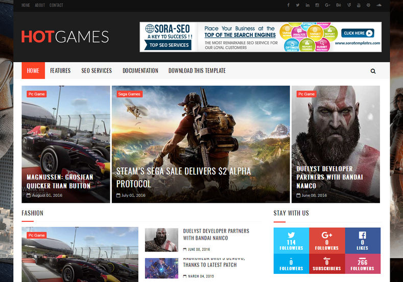 Hot Games Gaming Blogger Template