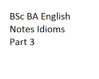 BSc BA English Notes Idioms Part 3