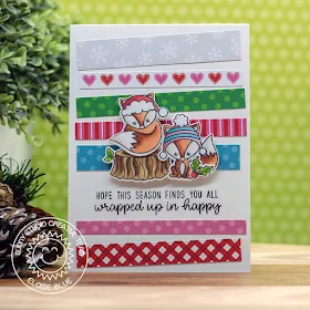 Sunny Studio Stamps: Foxy Christmas Holiday Cheer Paper Pad Colorful Winter Themed Holiday Card by Eloise Blue