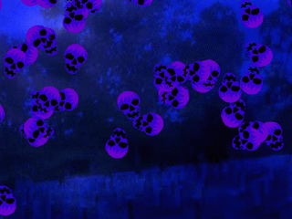 blue skull shower halloween wallpaper