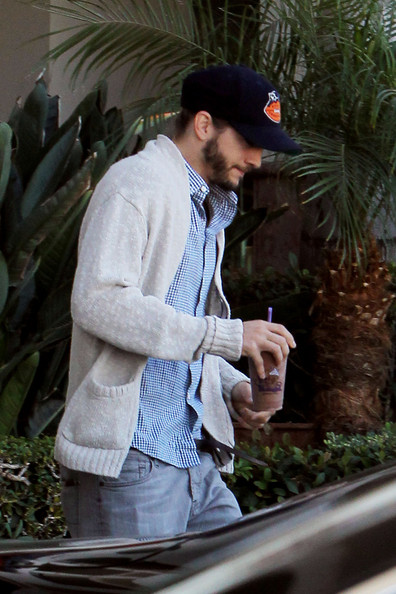 Ashton Kutcher Covered Up in LA