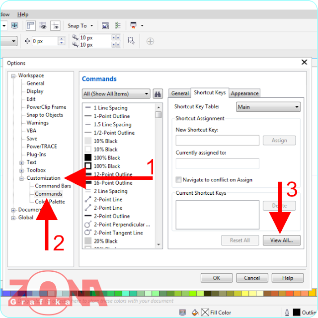 Cara Menampilkan Shortcut Corel Draw