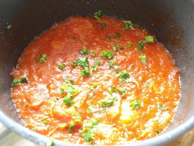 sprinkle tomatoes with fresh basil