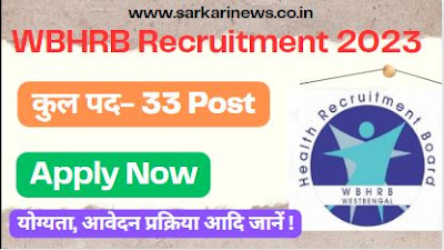 WBHRB Recruitment 2023 Apply Online Homoeopathic Lecturer for 33 Post