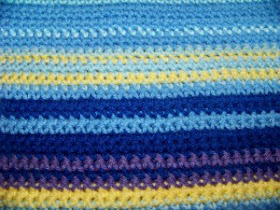 Crocheted temperature blanket