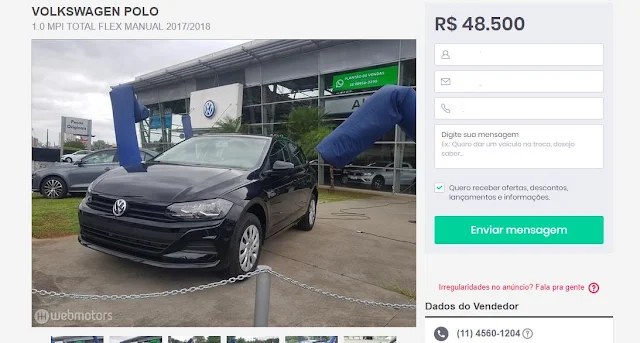 Novo Polo 1.0 MPI 2018 aspirado por R$ 48.500 reais