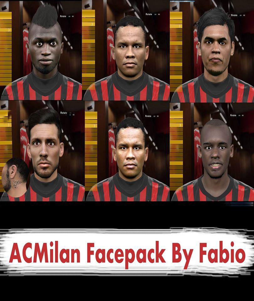 Pes-modif: PES 2016 A.C.Milan Facepack By Fabio