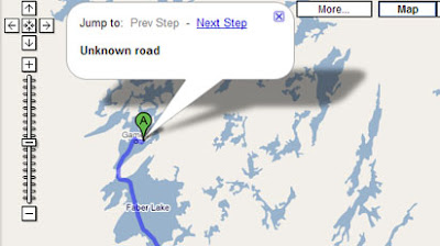 screen shot of Google Maps driving directions