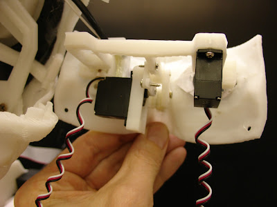 InMoov eye mechanism, inside view