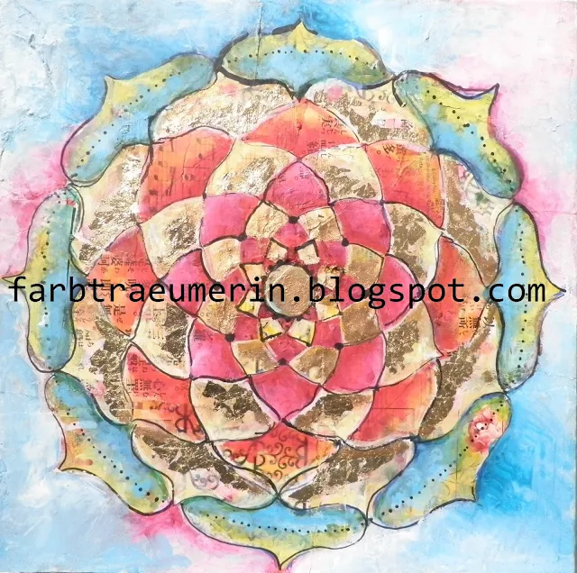 Mandala-Acrylbild-auf-Leinwand