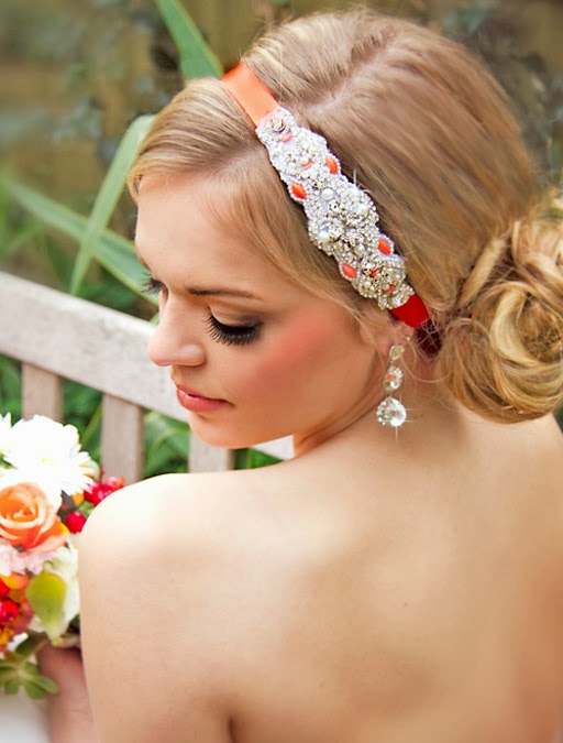 Tangerine Beaded Headband