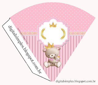 Princes Teddy Bear Free Printable Cones.