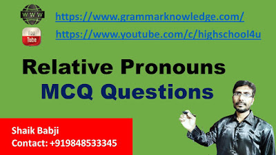 Relative Pronouns MCQ Questions