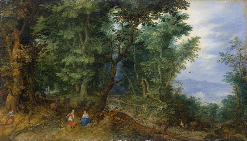 Forest Landscape by Jan Brueghel I - Landscape Paintings from Hermitage Museum