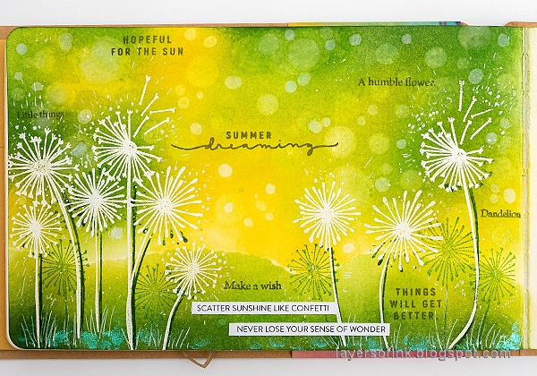 Layers of ink - Dandelion Fields Tutorial by Anna-Karin Evaldsson.
