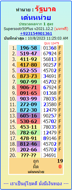 sixline thai lottery result 16-10- 2023