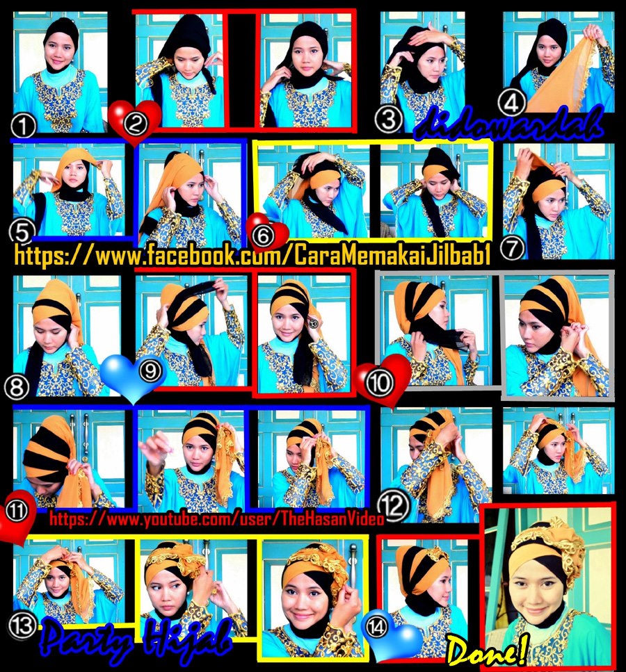 82 Gambar Terupdate Tutorial Hijab Segi Empat 2 Warna Untuk