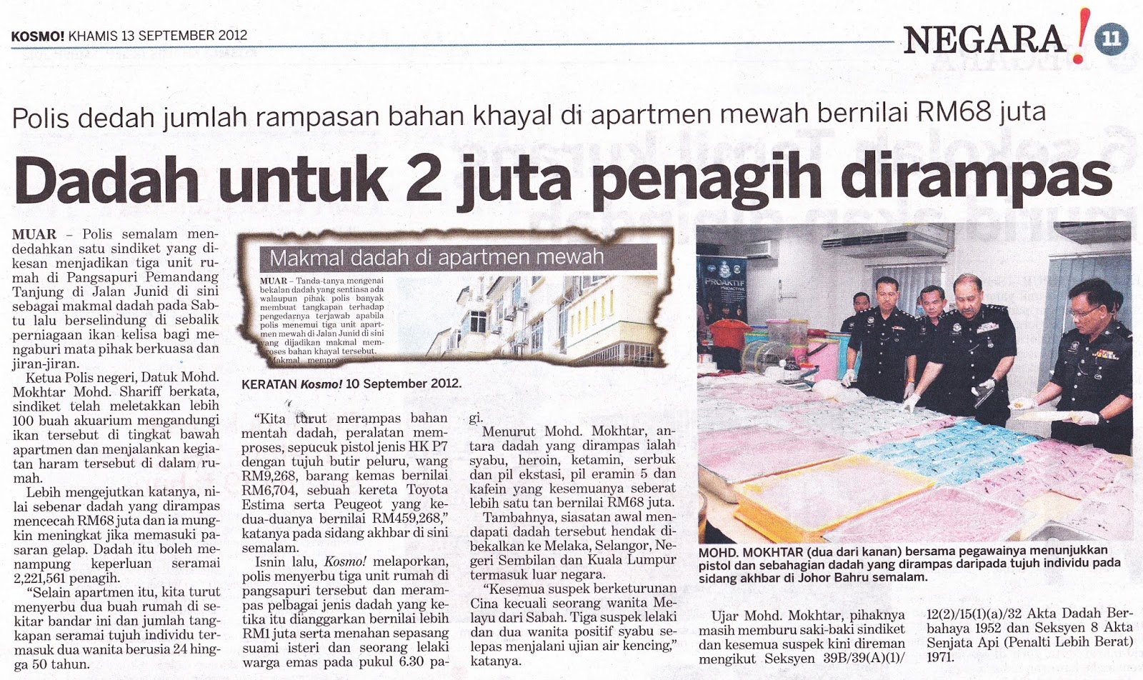 PPDa SMK (P) Kapar Keratan Akhbar Berkaitan Dadah