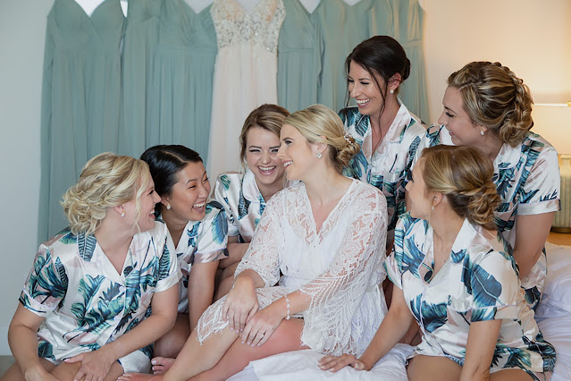 Bride and bridesmaids at South Seas Resort