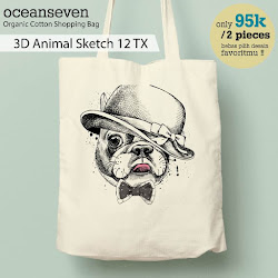 OceanSeven_Shopping Bag_Tas Belanja__Nature & Animal_3D Animal Sketch 12 TX