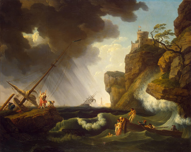 Shipwreck by Claude Joseph Vernet - Landscape Paintings from Hermitage Museum