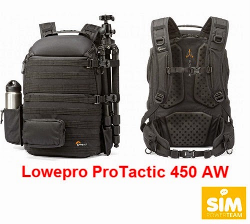  front and rear view of the Lowepro Pro Tactic Camera Backpack