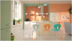 Pastel colors in a kitchen