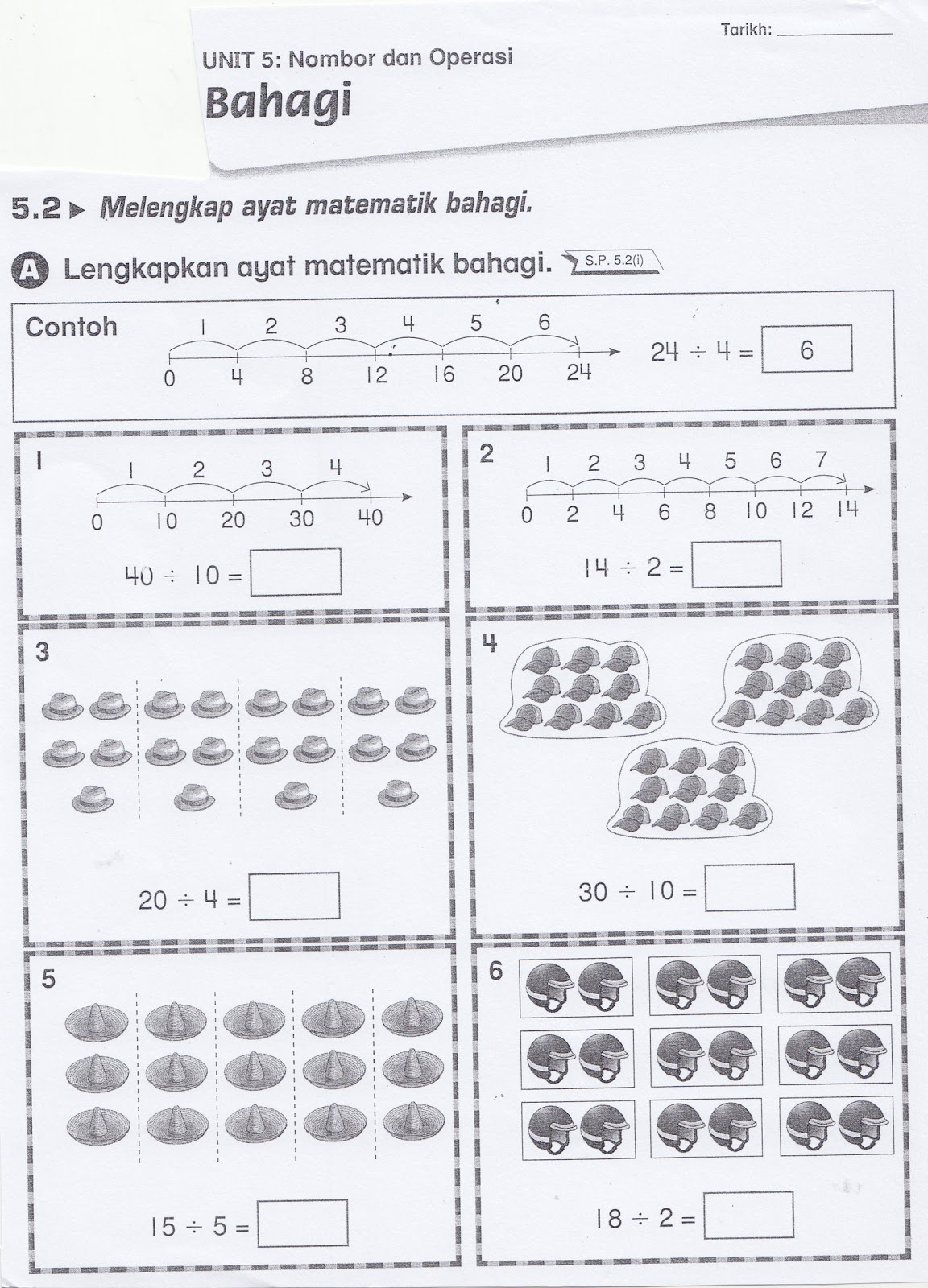 SUDUT MATEMATIK: Lembaran Kerja 6 ( Operasi Bahagi)