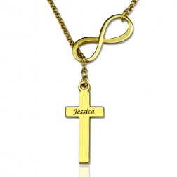 personalized infinity necklace with cross