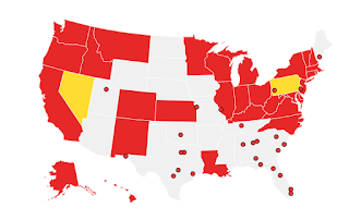 Map of US Stay at Home orders