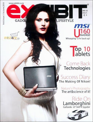 Zarine Khan on the cover of Exhibit Magazine