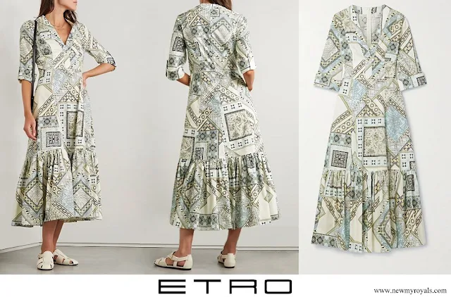 The Countess of Wessex wore ETRO printed cotton-poplin midi dress