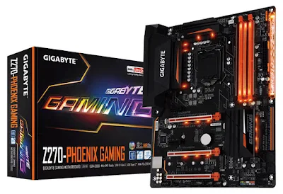     Spesifikasi Gigabyte Z270 Phoenix Gaming      CPU   Support for 7th and 6th generation Intel® Core™ i7 processors/ Intel® Core™ i5 processors/Intel® Core™ i3 processors/ Intel® Pentium® processors/Intel® Celeron® processors in the LGA1151 package  L3 cache varies with CPU  (Please refer "CPU Support List" for more information.)  Chipset   Intel® Z270 Express Chipset  Memory   4 x DDR4 DIMM sockets supporting up to 64 GB of system memory  * Due to a Windows 32-bit operating system limitation, when more than 4 GB of physical memory is installed, the actual memory size displayed will be less than the size of the physical memory installed.  Dual channel memory architecture  Support for DDR4 3866(O.C.) / 3800(O.C.) / 3733(O.C.) / 3666(O.C.) / 3600(O.C.) / 3466(O.C.) / 3400(O.C.) / 3333(O.C.) / 3300(O.C.) / 3200(O.C.) / 3000(O.C.) / 2800(O.C.) / 2666(O.C.) / 2400 / 2133 MHz memory modules  Support for ECC Un-buffered DIMM 1Rx8/2Rx8 memory modules (operate in non-ECC mode)  Support for non-ECC Un-buffered DIMM 1Rx8/2Rx8/1Rx16 memory modules  Support for Extreme Memory Profile (XMP) memory modules  (Please refer "Memory Support List" for more information.)  Onboard Graphics   Integrated Graphics Processor-Intel® HD Graphics support:  1 x HDMI port, supporting a maximum resolution of 4096x2160@24 Hz  * Support for HDMI 1.4 version.